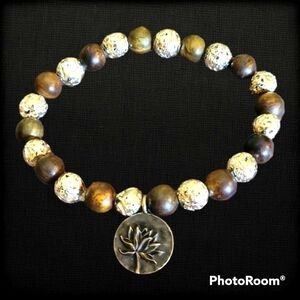 3/$30 Rosewood Lava Beaded Unisex Essential Oil Diffuser Stretch Bracelet